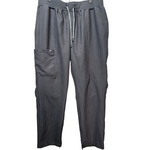 Fabletics Scrub Pants Women's Petite Grey Elastic Waist Drawstring Size L/S